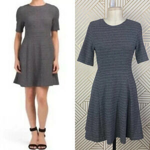THEORY Albita‎ Knit Fit & Flare Dress in Klarien Gray Size US 4